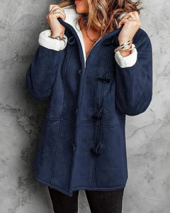 Warme Kapuzenjacke für Damen | Winter in Marineblau