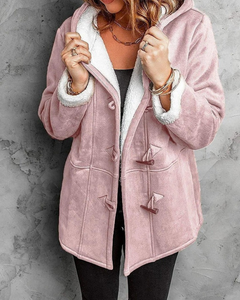 Warme Kapuzenjacke für Damen | Winter in Rosa