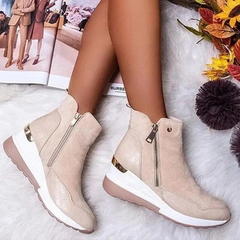 Warme Kompressionsstiefeletten für Damen | Bequeme in Beige