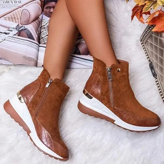 Warme Kompressionsstiefeletten für Damen | Bequeme in Braun