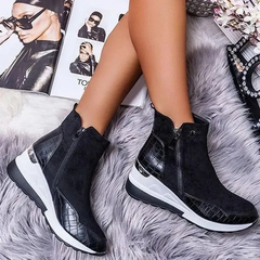 Warme Kompressionsstiefeletten für Damen | Bequeme in Schwarz