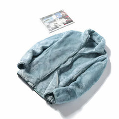 Warme und kuschelige Damen-Fleecejacke - Amerie in Azurblau