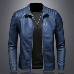 Warme Lederjacke für Männer - Ulrich in Blau