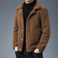 Warme Plüsch-Winterjacke für Männer - Kurt in Kamel