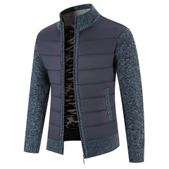 Warme Rollkragenjacke für Herren | leichte in Blau-grau