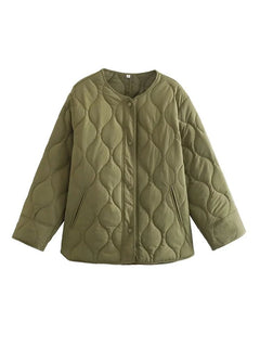 Warme Steppjacke für Frauen - Larina in Armeegrün