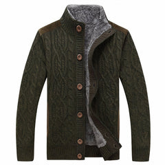Warme Strickjacke für Männer - Werner in Grün