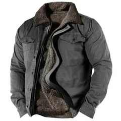 Warme Vintage-Jacke für Herren | Winter in Dunkelgrau