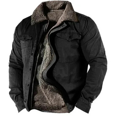 Warme Vintage-Jacke für Herren | Winter in Schwarz