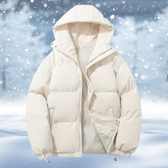 Warme, wasserdichte Damenjacke - Florian in Beige/Weiß