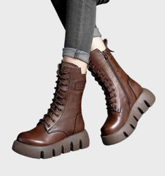 Warme und wasserdichte Winterstiefel für Frauen - Alfreda in Braun