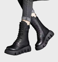 Warme und wasserdichte Winterstiefel für Frauen - Alfreda in Schwarz