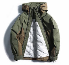 Warme Winter-Daunenjacke für Männer - Helmut in Olivgrün