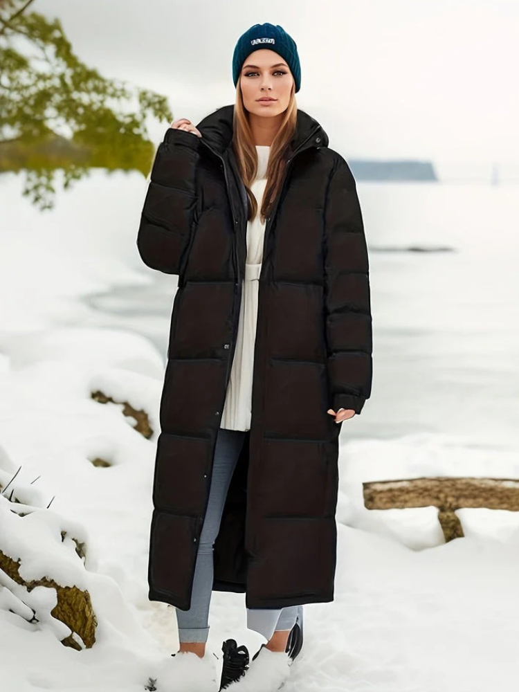 Warme Winter-Pufferjacke für Damen | Lange
