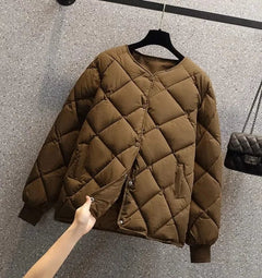 Warme Winterjacke für Frauen - Linja in Braun
