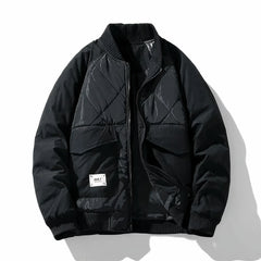 Warme Winterjacke für Männer - Patrik in Tiefschwarz