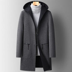 Warme Winterjacke mit Kapuze für Männer - Leon in Grau