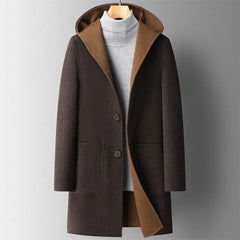 Warme Winterjacke mit Kapuze für Männer - Leon in Kaffee