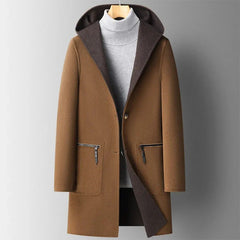 Warme Winterjacke mit Kapuze für Männer - Leon in Karamell