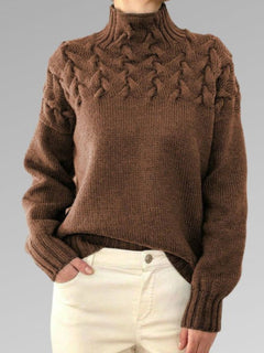 Warmer Damen-Rollkragenpullover - Karolina in Braun