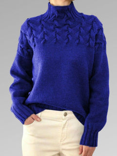 Warmer Damen-Rollkragenpullover - Karolina in Dunkelblau