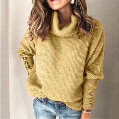 Warmer Damen-Rollkragenpullover - Manuela in Gelb