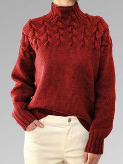 Warmer Damen-Rollkragenpullover - Karolina in Rot