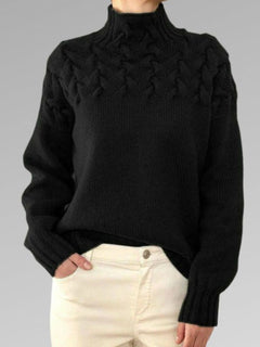 Warmer Damen-Rollkragenpullover - Karolina in Schwarz