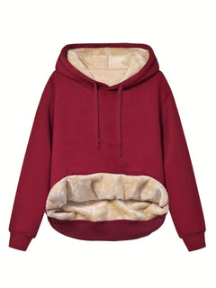Warmer Fleece-Kapuzenpullover für Frauen - Tabea in Rot