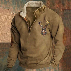 Warmer Fleece-Winterpulli für Männer - Hendrik in Braun