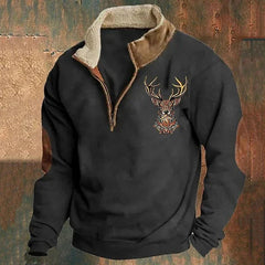 Warmer Fleece-Winterpulli für Männer - Hendrik in Schwarz