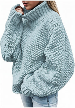 Warmer Grobstrickpullover für Frauen - Tine in Hellblau