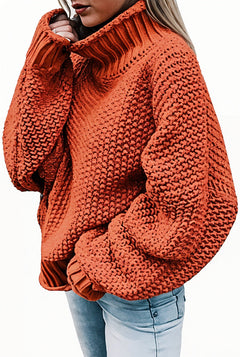 Warmer Grobstrickpullover für Frauen - Tine in Orange