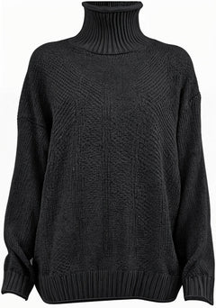 Warmer Grobstrickpullover für Frauen - Tine in Schwarz