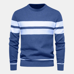 Warmer, modischer Herrenstrickpullover - Marius in Blau