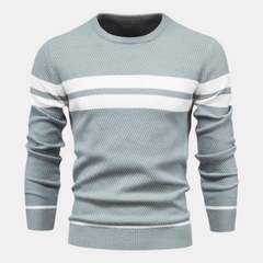 Warmer, modischer Herrenstrickpullover - Marius in Hellblau