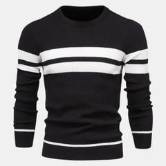 Warmer, modischer Herrenstrickpullover - Marius in Schwarz