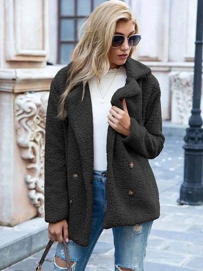 Warmer Plüschmantel für Frauen - Annette