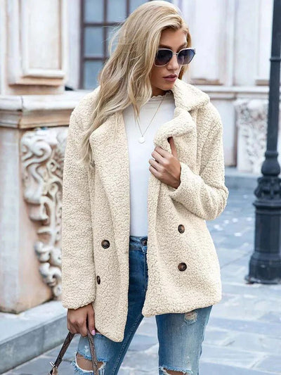 Warmer Plüschmantel für Frauen - Annette