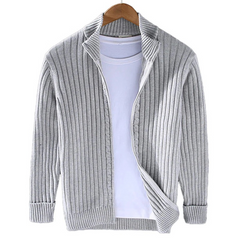 Warmer Strickcardigan für Herren | reißverschluss in Grau