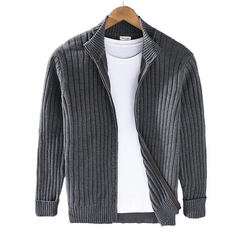 Warmer Strickcardigan für Herren | reißverschluss in Dunkelgrau