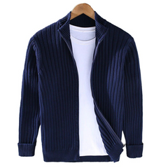 Warmer Strickcardigan für Herren | reißverschluss in Marineblau