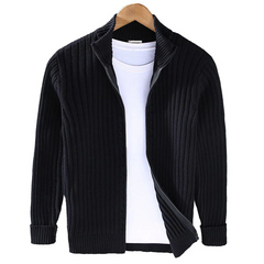 Warmer Strickcardigan für Herren | reißverschluss in Schwarz
