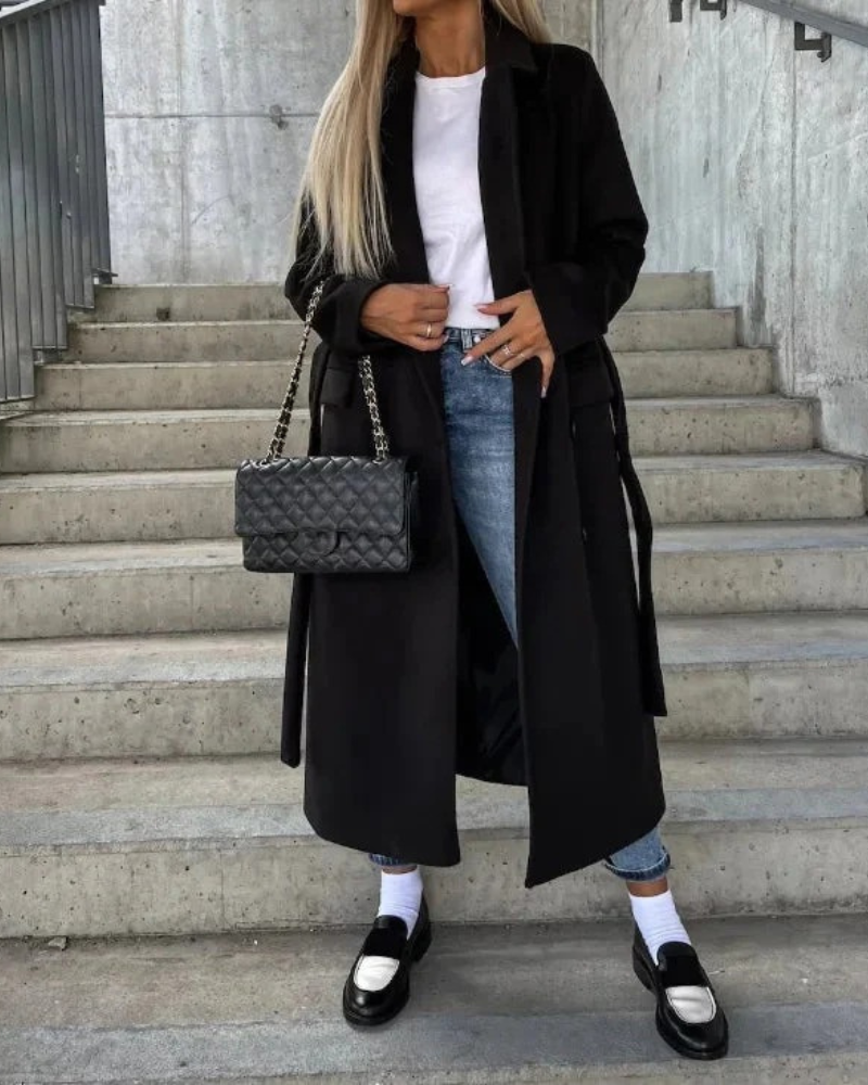 Warmer Vintage-Mantel für Damen | Lang