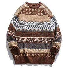 Warmer Vintage-Winterpulli - Gotthard in Braun