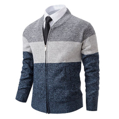 Warmer Winterpulli aus Fleece - Henning in Blau Grau