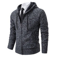 Warmer Winterpulli aus Fleece - Henning in Dunkelgrau (mit Kapuze)