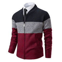 Warmer Winterpulli aus Fleece - Henning in Weinrot