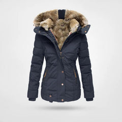Wasserdichte Fleece-Winterjacke - Eleonore in Blau