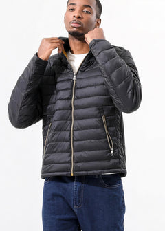 Wasserdichte Herren-Pufferjacke - Wilhelm in Schwarz